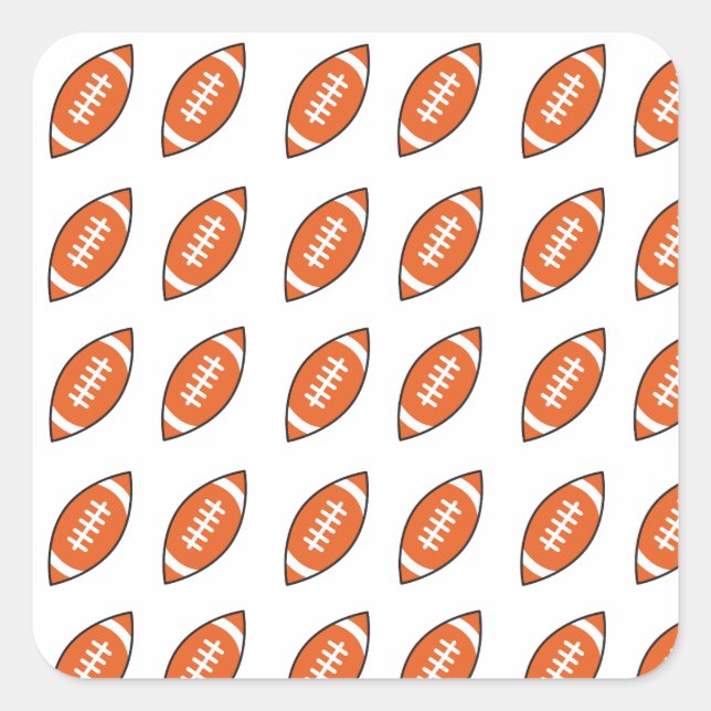 American football illustration pattern square sticker (Front)