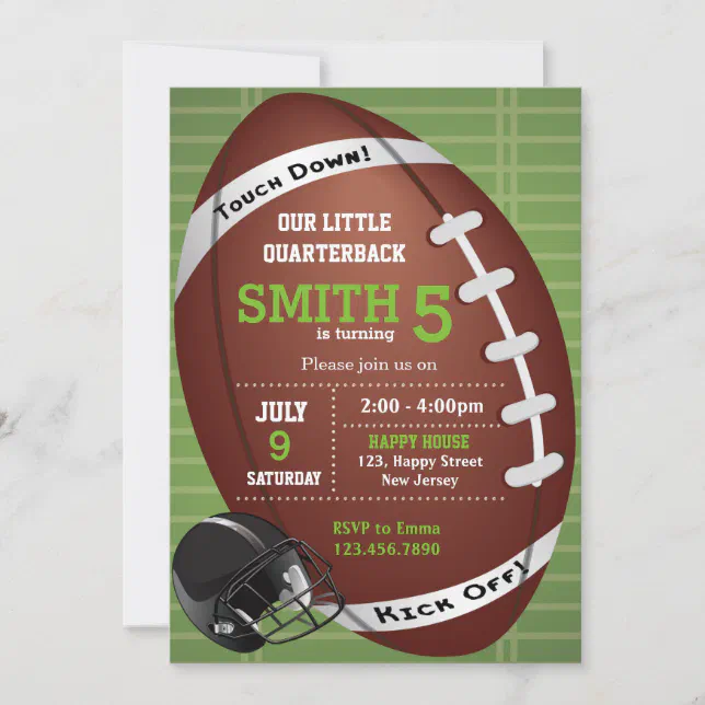 American Football Invitation | Zazzle