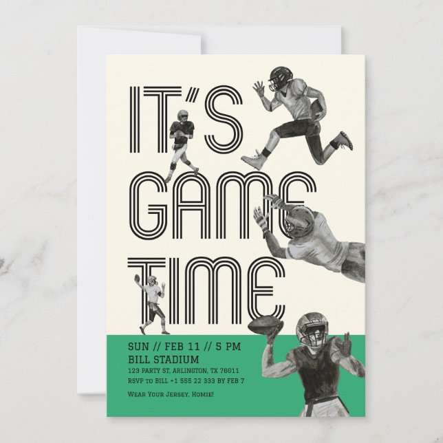 American Football Invitation | It's Game Time (Front)