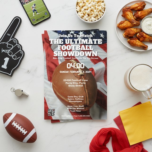 American Football "Join Us To Watch" Invitation (American Football "Join Us To Watch" Invitation)