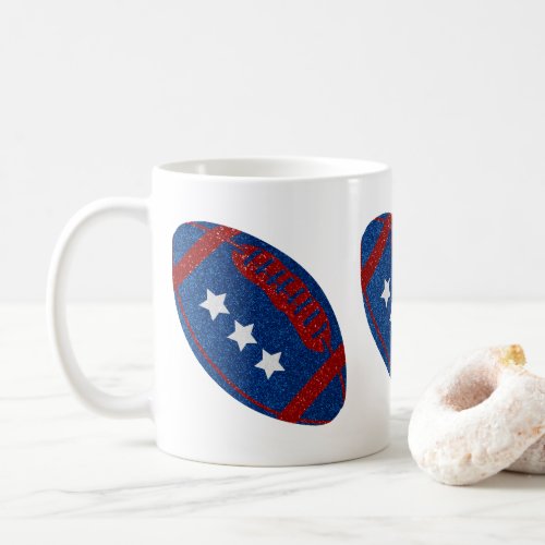 American Football July 4th Glitter Coffee Mug