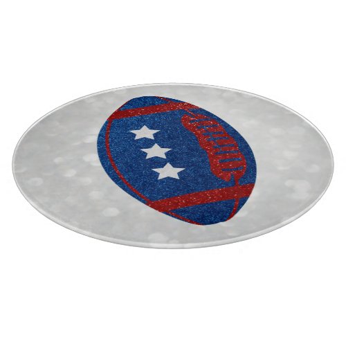 American Football July 4th Glitter Cutting Board