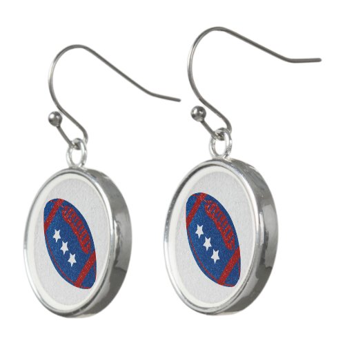 American Football July 4th Glitter Earrings