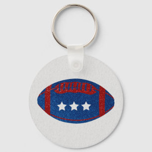 American Football July 4th Glitter Keychain