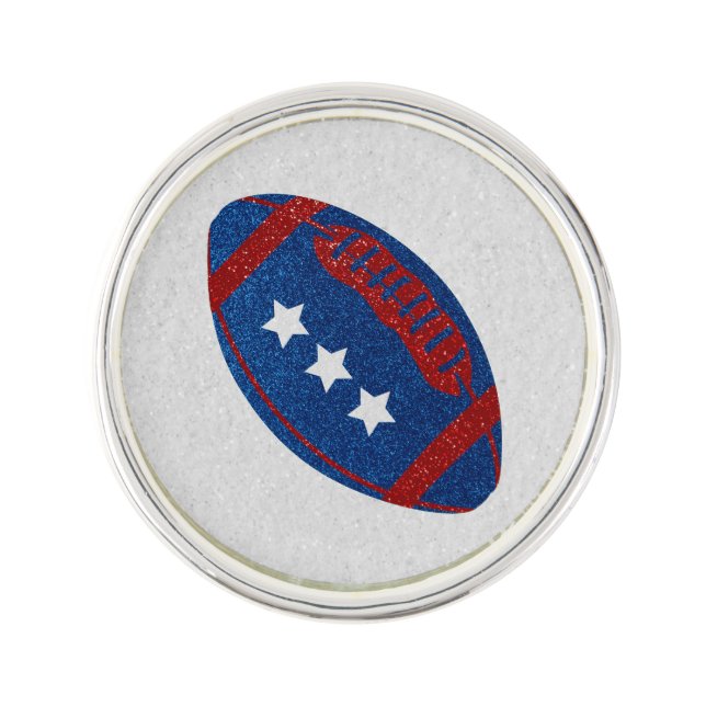 American Football July 4th Glitter Lapel Pin (Front)