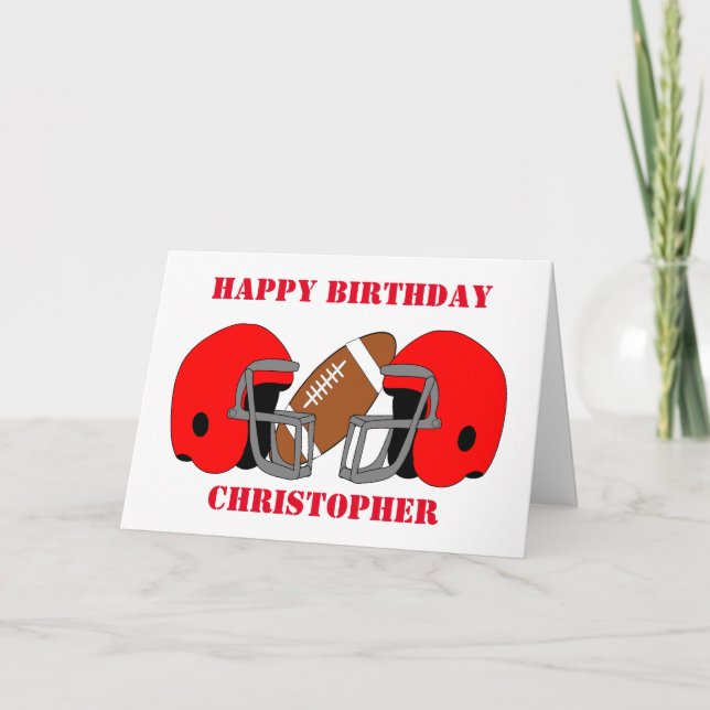 American Football Just Add Name Birthday Card (Front)