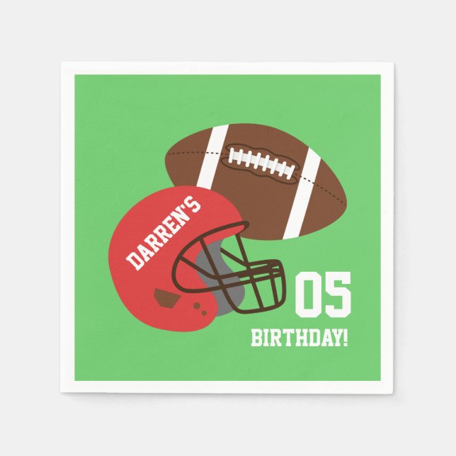 American Football Kids Birthday Party Supplies Napkins (Front)