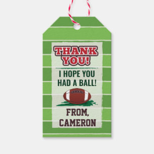 American Football Kids or Adult Birthday Gift Tags