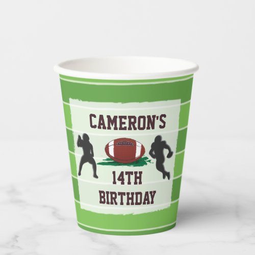American Football Kids or Adult Birthday Paper Cups