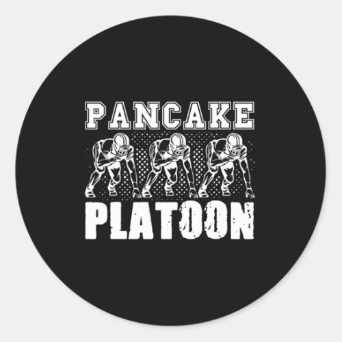 American Football Lineman Pancake Platoon Player S Classic Round Sticker