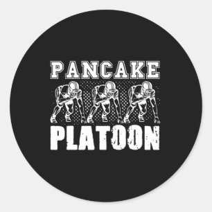 American Football Lineman Pancake Platoon Player S Classic Round Sticker