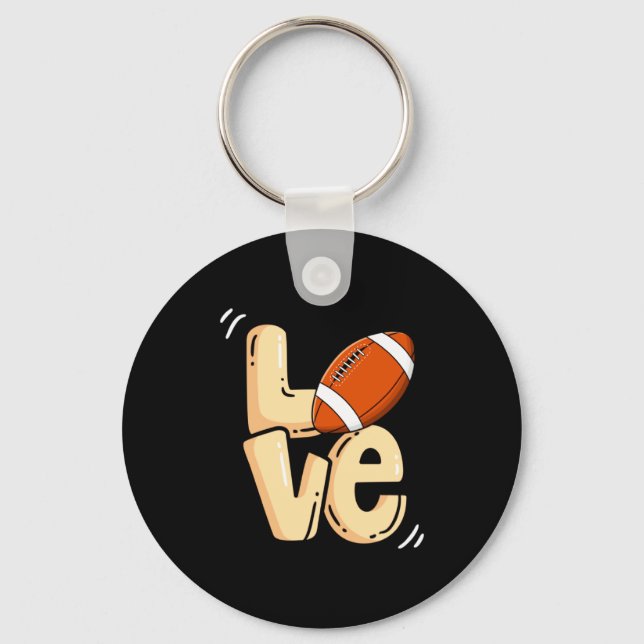 American Football Love Valentines Rugby Srts Pl  Keychain (Front)
