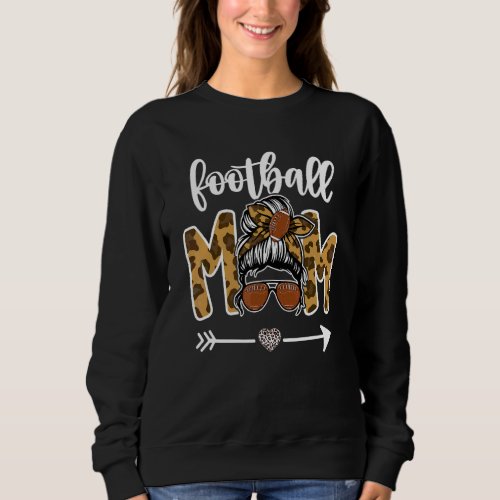 American Football Mom Leopard Cheer Mom Player Gam Sweatshirt