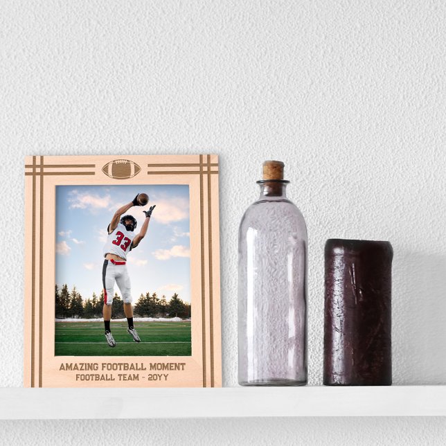 American Football Moment Sporty Lines Custom Text Engraved Frames (Creator Uploaded)