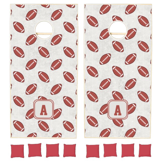 American Football Monogrammed Initials Summer Lawn Cornhole Set (Set)