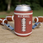 American Football Name Birthday Party Can Cooler<br><div class="desc">Perfect for your football themed birthday party,  just add a name and number</div>