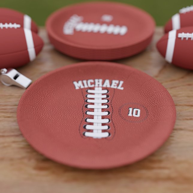 American Football Name Birthday Party Paper Plate (Creator Uploaded)