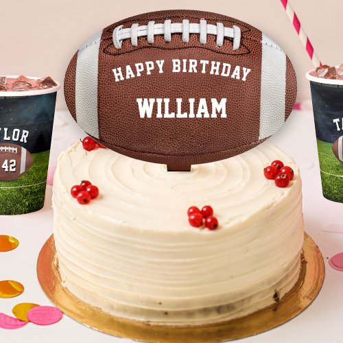 American Football Name Happy Birthday Cake Topper