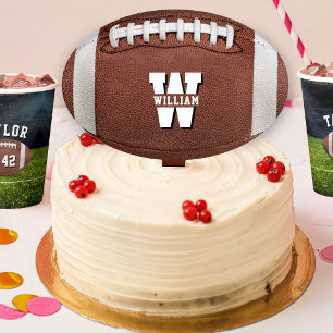 American Football Name Monogram Cake Topper