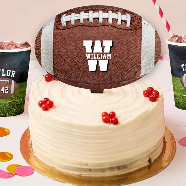 Saint Mari American Football Monogram Cake Topper