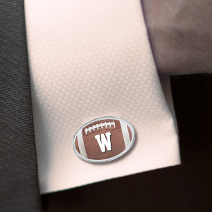 American Football Name Monogram Cufflinks
