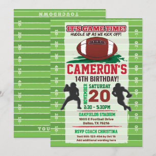 American Football NFL Kids or Adult Birthday Invitation