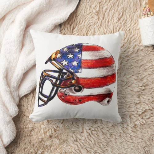 American Football of Patriots Throw Pillow