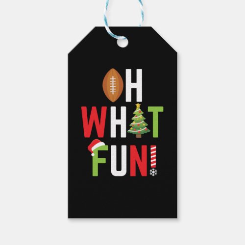 American Football Oh What Fun Holiday Christmas Gift Tags