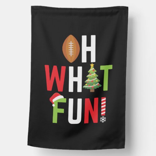 American Football Oh What Fun Holiday Christmas House Flag