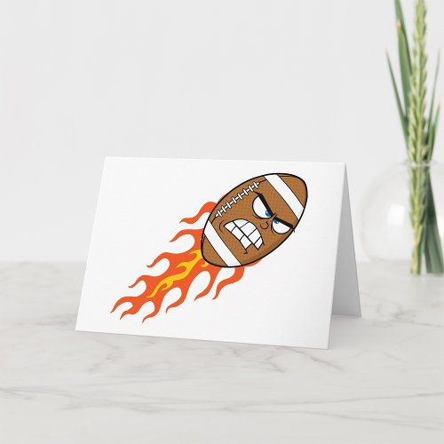 American Football On Fire Greeting Cards