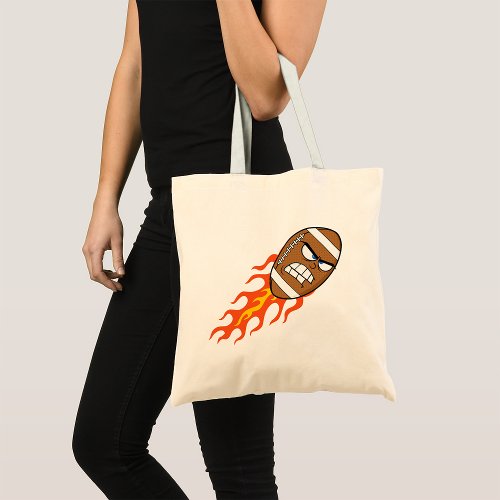 American Football On Fire Tote Bag