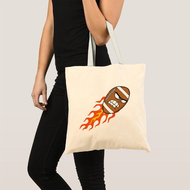 American Football On Fire Tote Bag (Creator Uploaded)