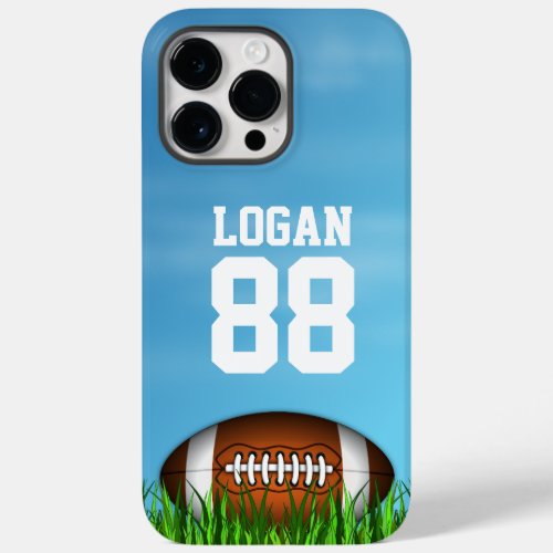 American Football on Grass and Blue Sky Clearly Case_Mate iPhone 14 Pro Max Case