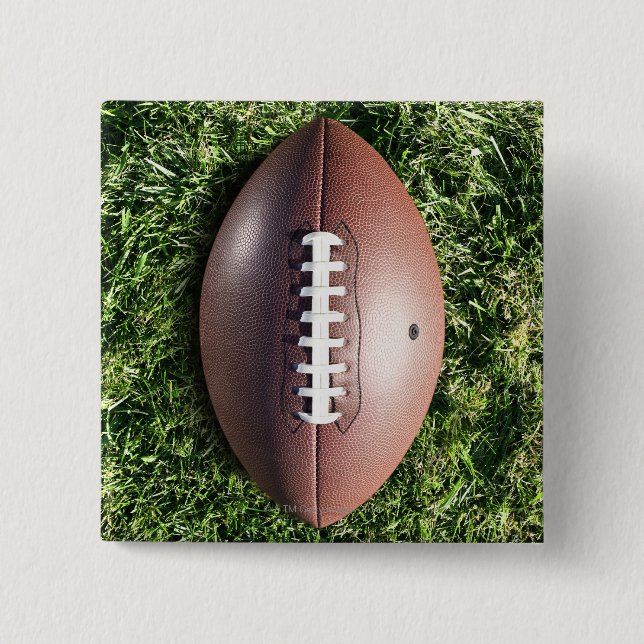 American football on grass button (Front)
