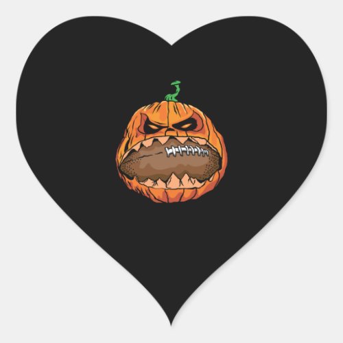 American Football On Halloween Heart Sticker