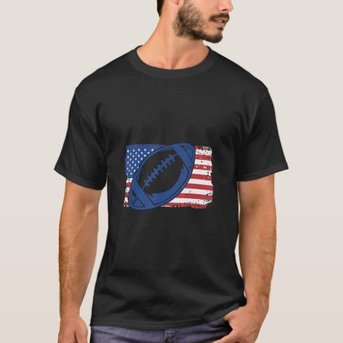 American Football On US Flag_1  T_Shirt