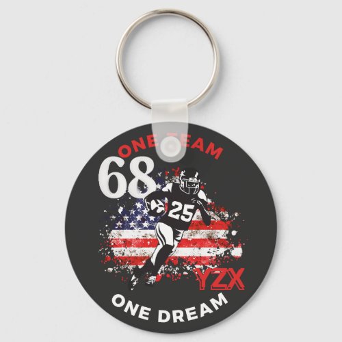 American football one team one dream keychain