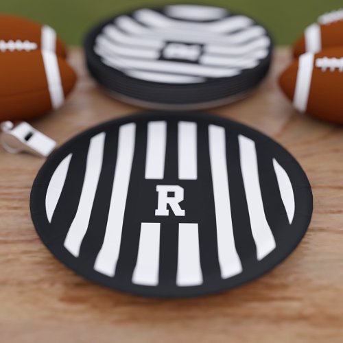 American Football Party Referee Stripe Paper Plate