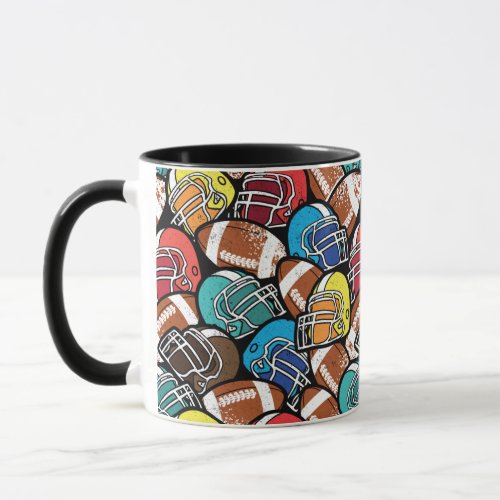 American football pattern mug