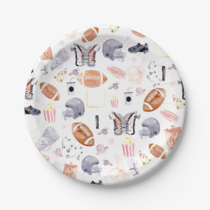 American Football Pattern Paper Plates