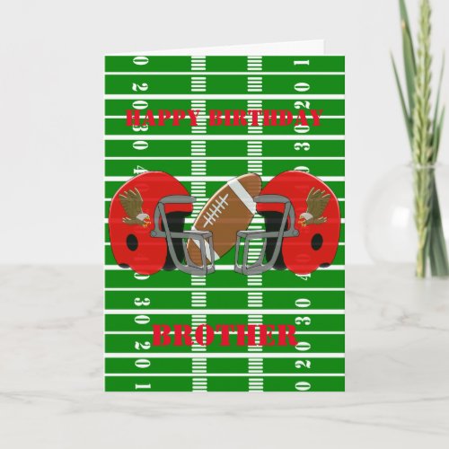 American Football Personalised Brother Birthday Card
