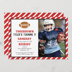 American Football Photo Birthday Invitation