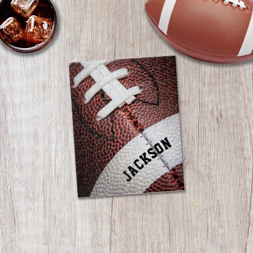 American Football Photo Close_Up Monogram Jigsaw Puzzle