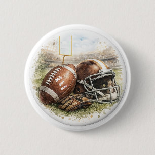 American Football Pin Button   Vintage Sports Fan 