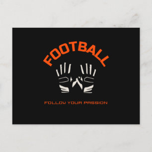 American Football Planet Vintage Rugby Ball Postcard
