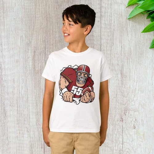 American Football Player Boys T_Shirt