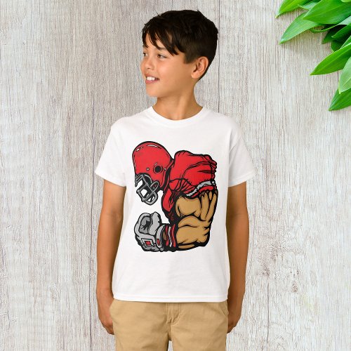 American Football Player Boys T_Shirt