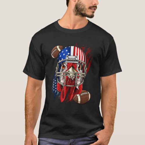 American Football Player Chicken Patriotic Chicken T_Shirt