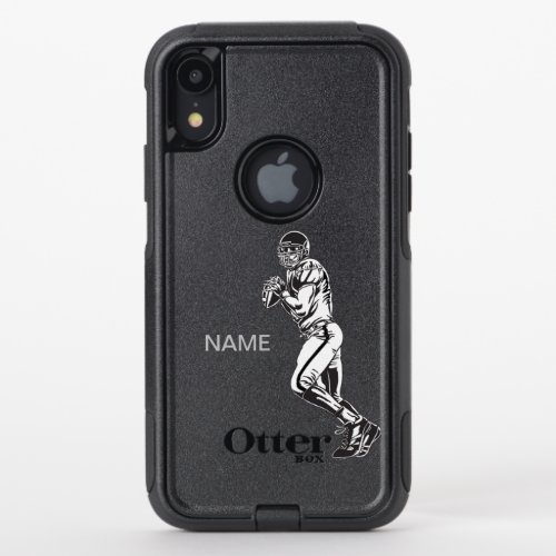 American Football Player Custom Text OtterBox iPho OtterBox Commuter iPhone XR Case