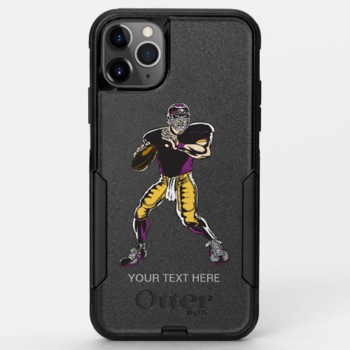 American Football Player Custom Text OtterBox Commuter iPhone 11 Pro Max Case